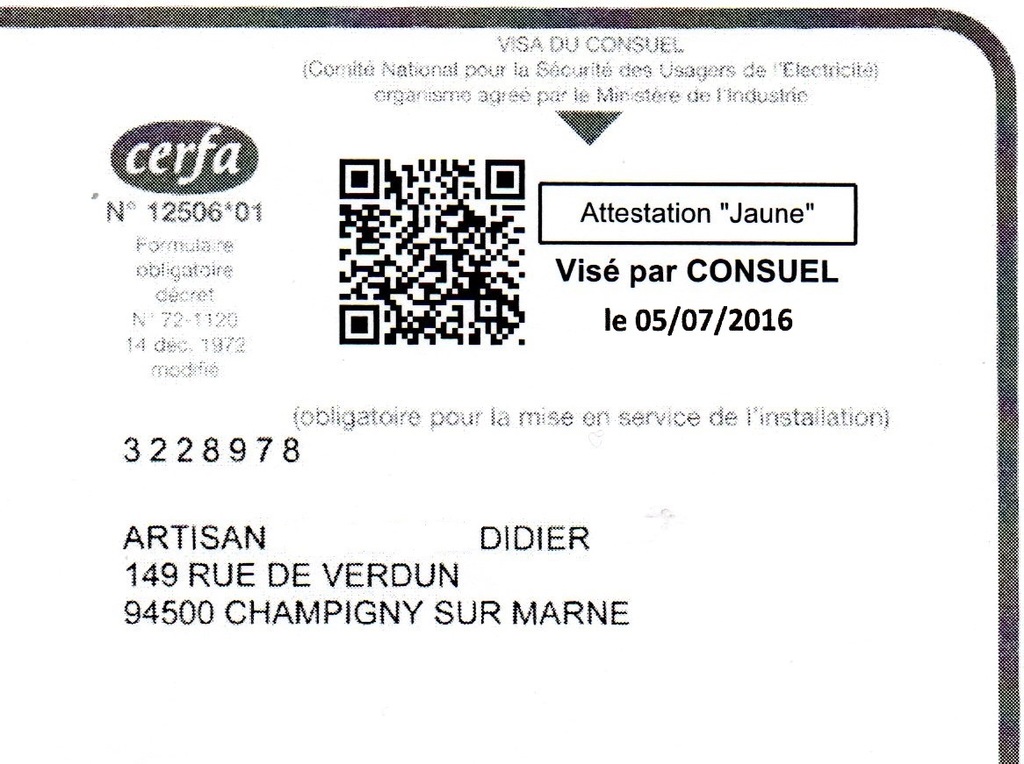 VISA  CONSUEL  JUILLET  2016